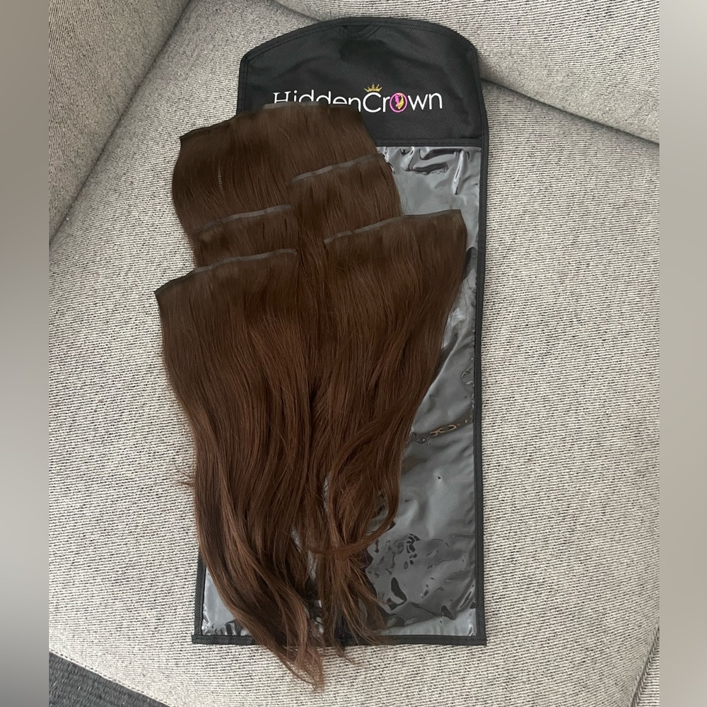 Hidden Crown 5 Piece Clip In Extensions in Medium Brown